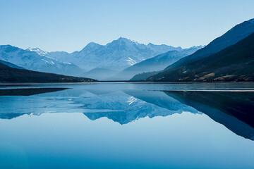 Majestic Mountains Reflected in Calm Water © Digital light