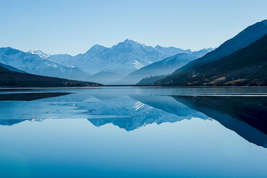Majestic Mountains Reflected in Calm Water