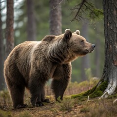 Obraz premium brown bear in the forest