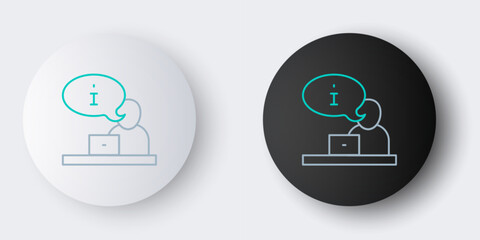 Line Television report icon isolated on grey background. TV news. Colorful outline concept. Vector