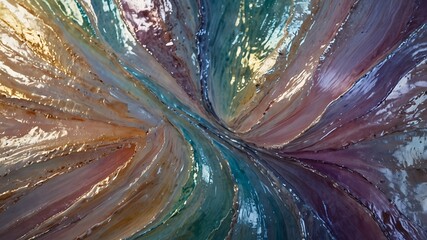 Vibrant acrylic abstract painting with dynamic multicolor strokes and flowing texture
