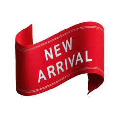 Red Ribbon New Arrival isolated on a transparent background
