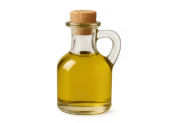Olive oil cruet bottle with cork stopper