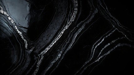 Black marble texture with bold white veins, luxury dark stone background
