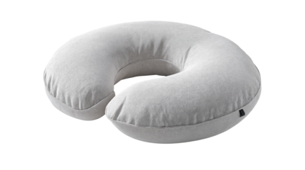 Neck pillow isolated on white background or transparent png, ergonomic travel accessory providing comfort and support for head and neck.