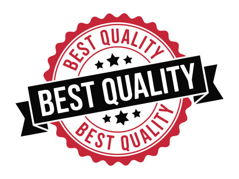 A red and white seal that declares best quality.