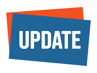 The word UPDATE appears in bold white text on a blue rectangular background.