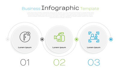 Set line Create account, Cinema camera and Television report. Business infographic template. Vector