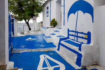 Grecja, Samos, niebieska uliczka