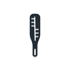 Black Medical thermometer for medical examination icon isolated on white background. Vector