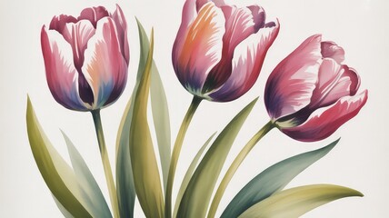 Tulip Trio: A Beautiful Floral Display