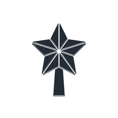 Black Christmas star icon isolated on white background. Merry Christmas and Happy New Year. Vector