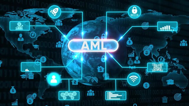 Aml anti money laundering regulation global network concept