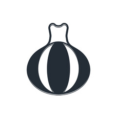 Black Onion icon isolated on white background. Vector