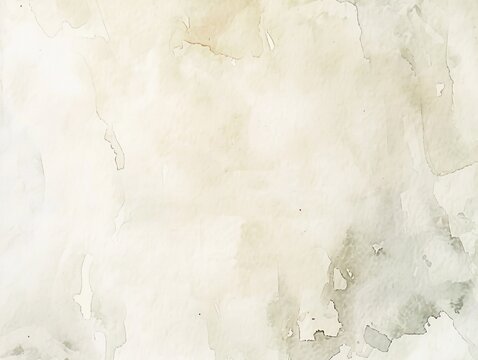 An ethereal watercolor texture on paper with earth tones, pale beige, antique white, sage green and tan washes, an abstract effect, and an organic background. - Powered by Adobe