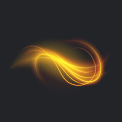 Obraz premium Neon Bright Light Luminous Energy Wave. Glowing lines on dark background