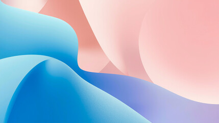 Serene Abstract Wavy Background with Pastel Blues and Pinks