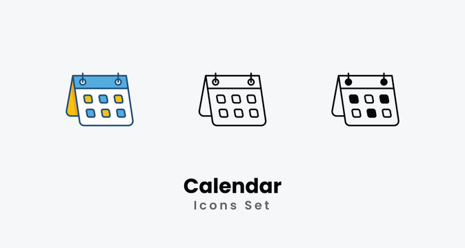 Calendar icons vector set stock illustration