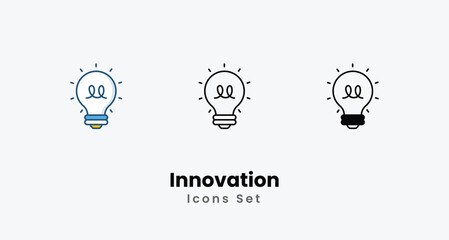 Innovation icons vector set stock illustration