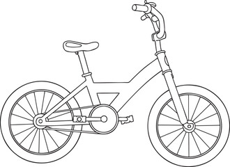 kids bike line vector illustration isolated on white background