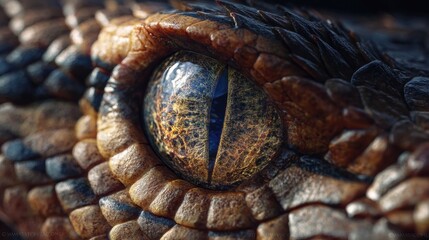 Intricate snake eye close-up, showcasing nature's beauty and animal detail, perfect for wildlife documentaries or captivating reptile focused educational materials