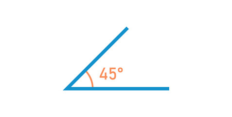 Angle Geometry Symbol in Mathematics. Acute Angle.
