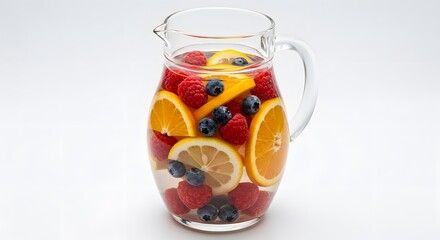 Refreshing fruit infused water recipe in a glass pitcher for healthy hydration and summer drinks ideas