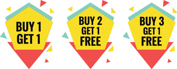 Buy one get one free promotion sale marketing special offer discount retail shop store advertisement banner