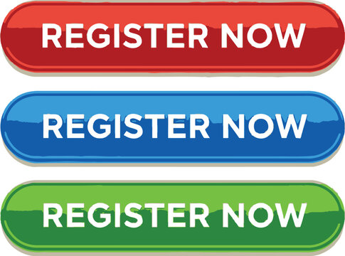 Register now button vector design for website ui ux elements and call to action registration form 100