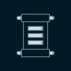 Line Decree, paper, parchment, scroll icon icon isolated on black background. Flat filled outline style with shadow. Vector