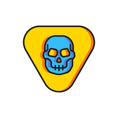 Color Guitar pick icon isolated on white background. Musical instrument. Flat filled outline style with shadow. Vector