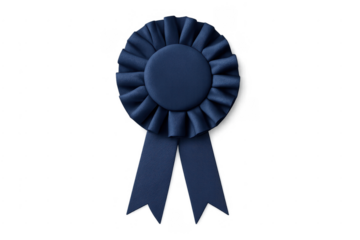 Blue award prize ribbon representing competition success