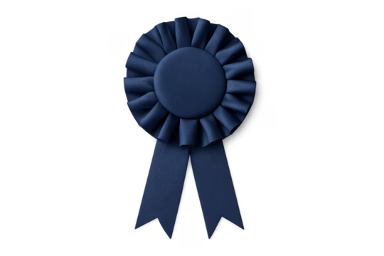 Blue award prize ribbon representing competition success