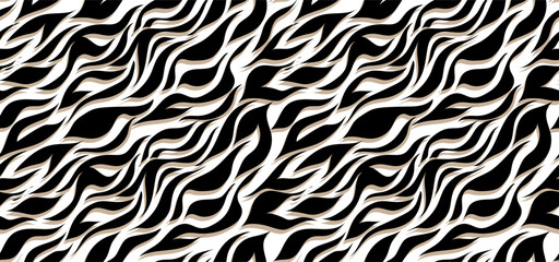 Seamless zebra pattern. Abstract doodle pattern.
