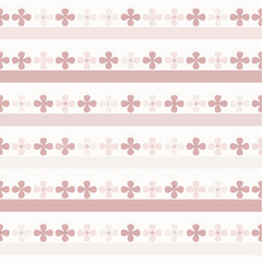 blushing meadow rows: horizontal pink blossom repeat, vintage textile charm, seamless floral ribbon pattern