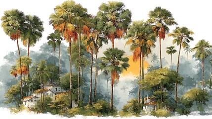 Beautiful island beach sunset high resolution picture