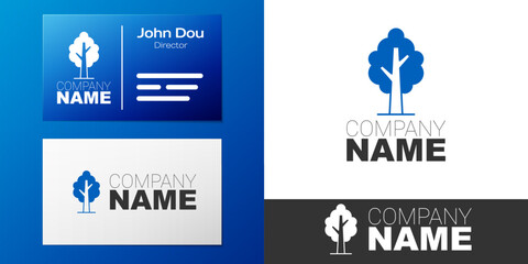 Fototapeta premium Logotype Tree icon isolated on white background. Forest symbol. Logo design template element. Vector