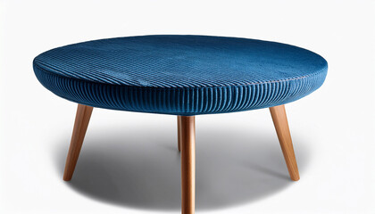 Modern Blue Round Coffee Table With Wooden Legs