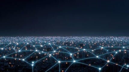 Connected City: Network, Technology, Data, Smart Cityscape