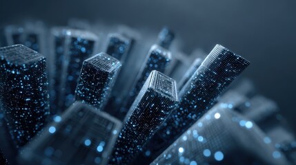 Digital Cityscape: Abstract Technology Network Data