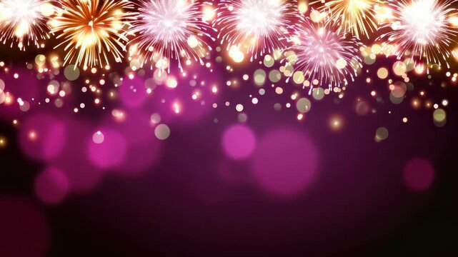 Vivid spectacle of a nighttime fireworks show with multiple explosions