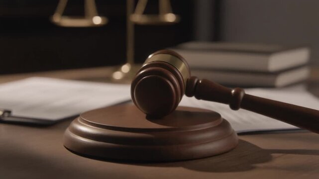 Gavel and Scales of Justice: Law, Order, and Legal System Symbolism