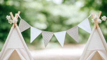 Kids Teepee Tent, Party Banner, Play Area Decoration