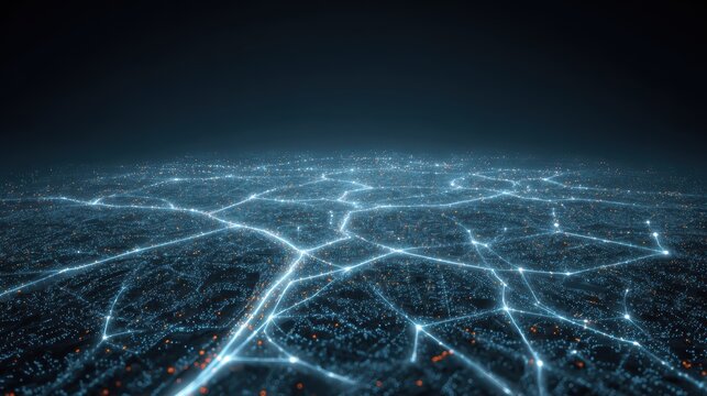 Network Connection: Global Data, Technology, Cityscape