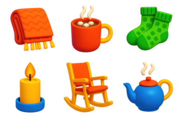 Variety of items related to relaxation and comfort, including a chair