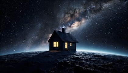This surreal image is ideal for book covers, album art, inspirational posters, and as a conceptual background for websites related to real estate, technology, or philosophy.