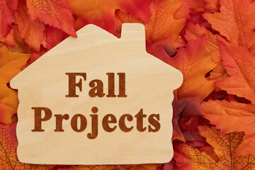 Fall home projects concept on autumn leaves