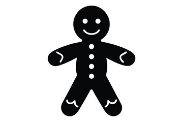 gingerbread man vector icon silhouette