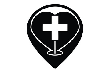 Obraz premium healthcare app vector icon silhouette