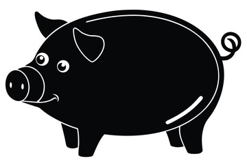 piggy bank vector icon silhouette